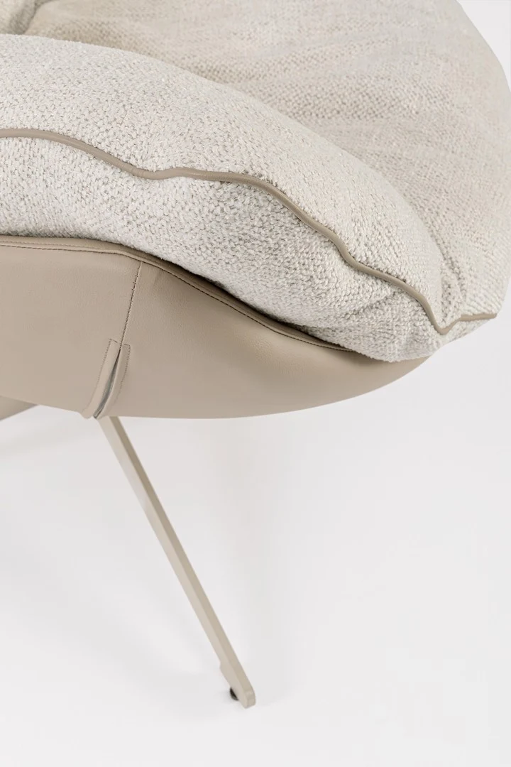 Drehsessel Armela Beige | Hohe Lehne, 360 Grad drehbar