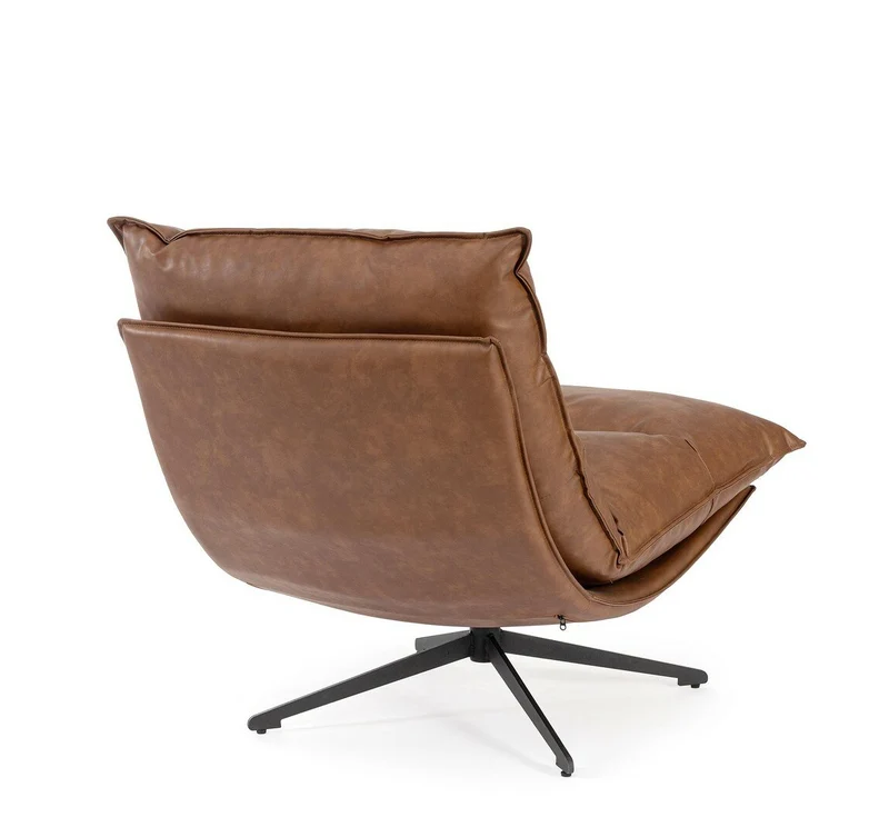 Drehsessel Alanez Cognac | Lederoptik, 360 Grad drehbar