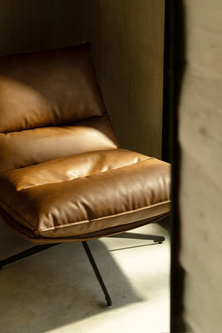 Drehsessel Alanez Cognac | Lederoptik, 360 Grad drehbar