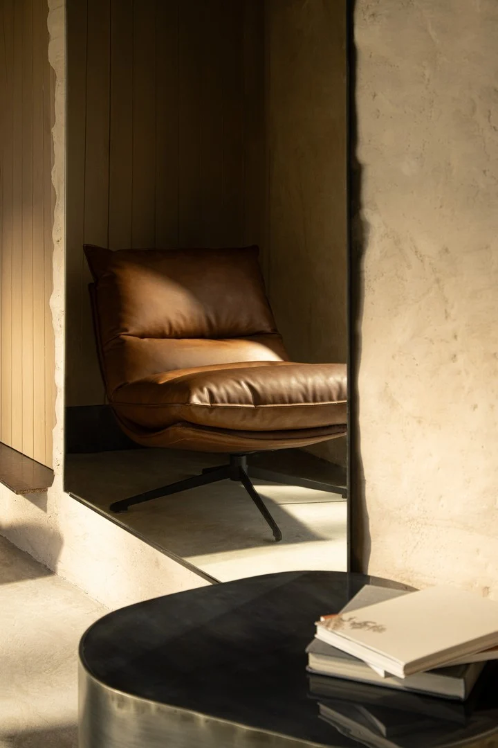 Drehsessel Alanez Cognac | Lederoptik, 360 Grad drehbar