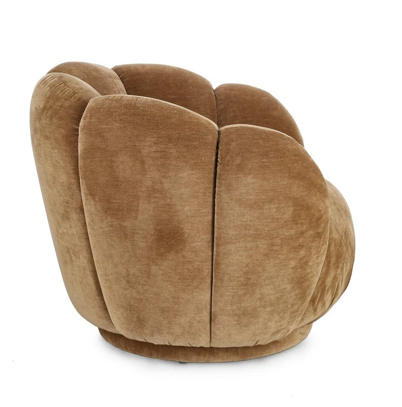Loungesessel Tulip Cathay | Karamellbraun, runde Form