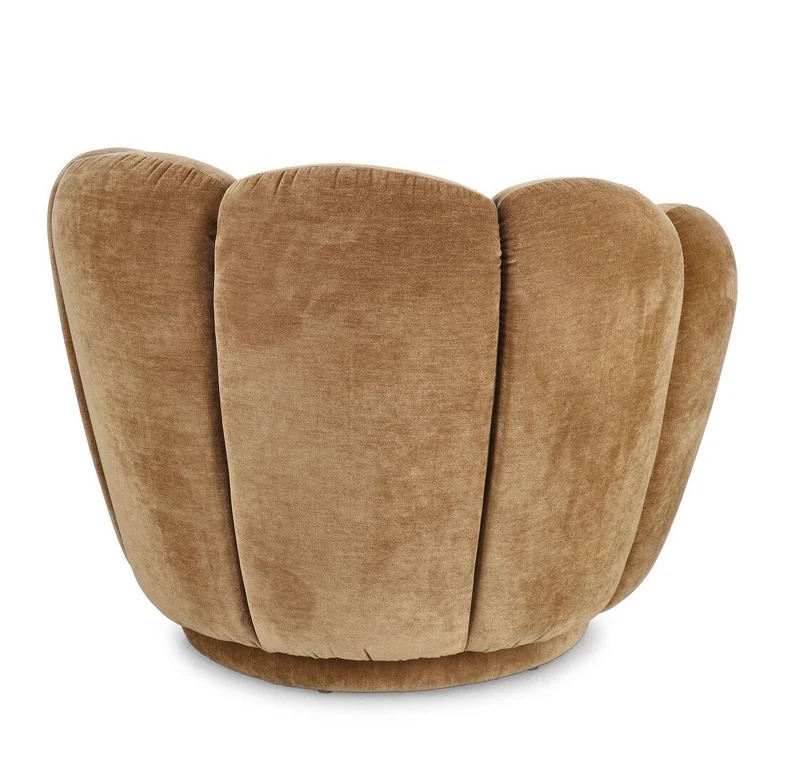 Loungesessel Tulip Cathay | Karamellbraun, runde Form