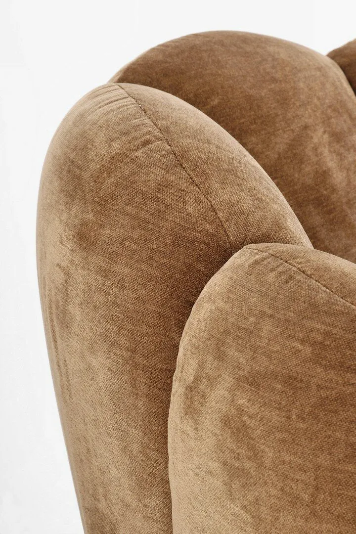 Loungesessel Tulip Cathay | Karamellbraun, runde Form