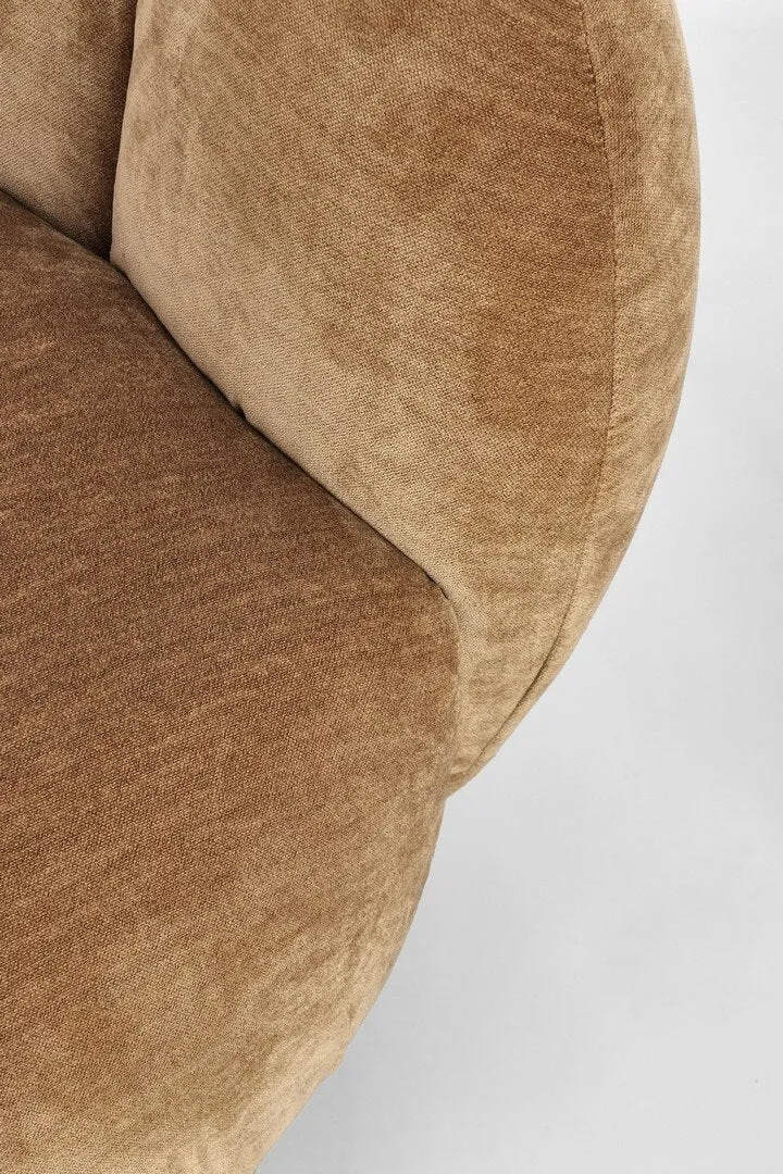 Loungesessel Tulip Cathay | Karamellbraun, runde Form