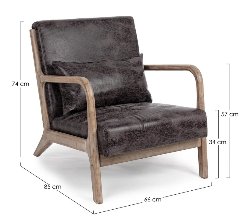 Sessel Ancilla in Dunkelbraun