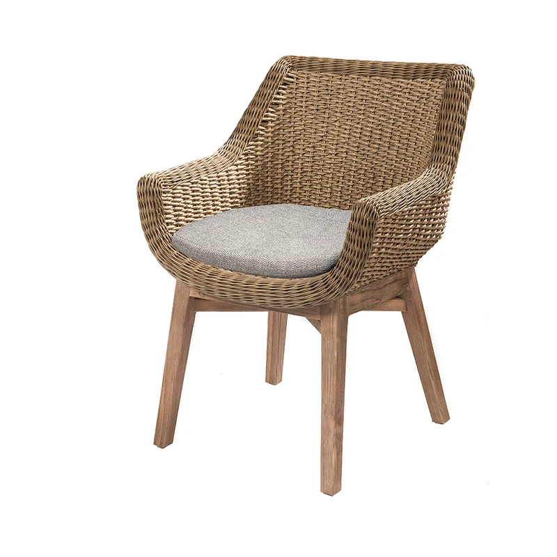 Armlehnenstuhl Jacky Teak Natural Grey Srimit Grey