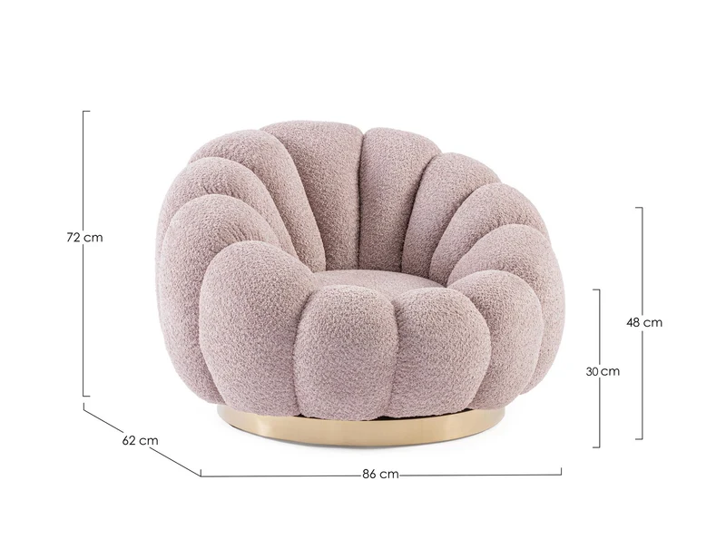 Sessel drehbar Florel Altrosa
