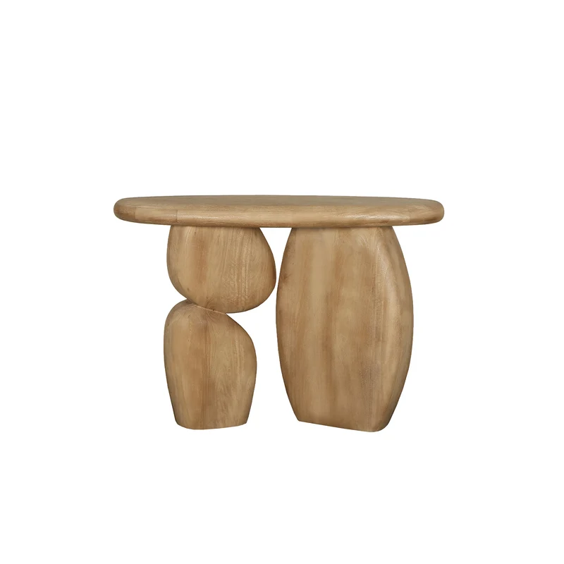 Beistelltisch Kedan Hellbraun | Mangoholz, oval 114 cm