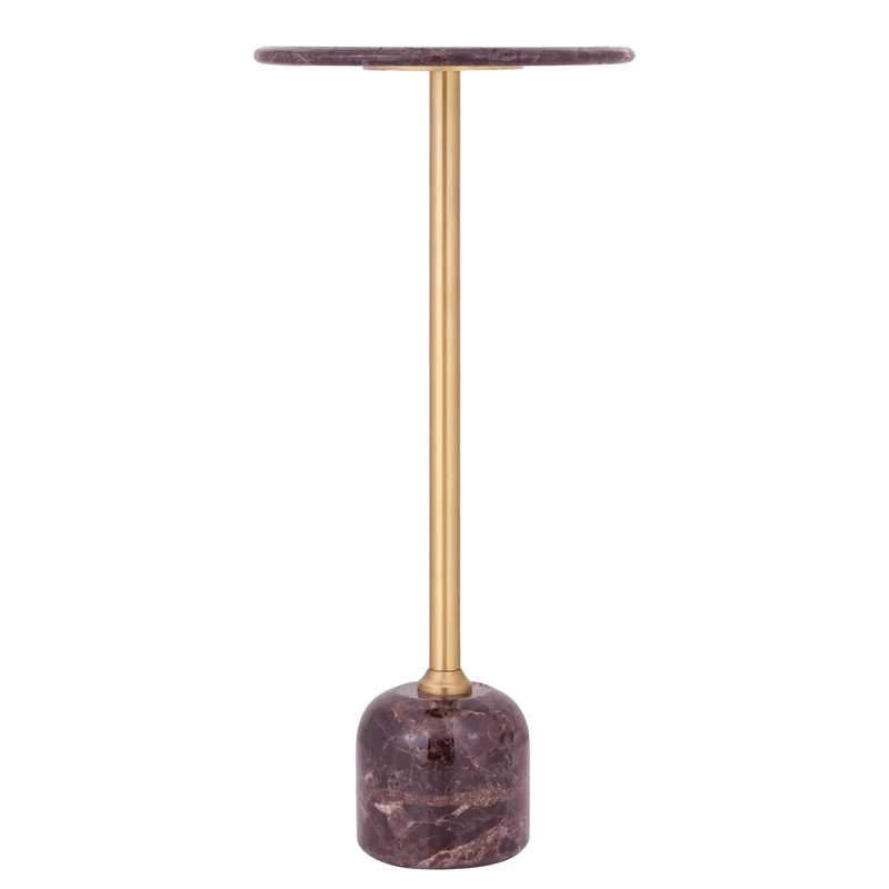 Beistelltisch Jari Dunkelbraun | Marmor, rund Ø30, 64 cm hoch