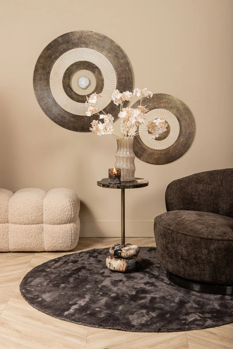 Beistelltisch Wane Natur | Design Tisch aus versteinertem Holz