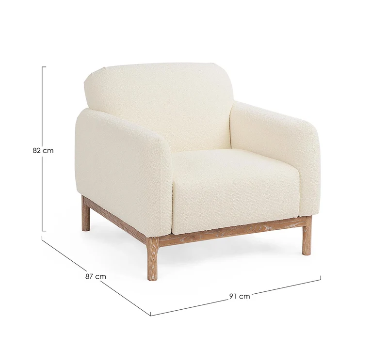 Sessel Detroit Naturfarbe Bouclé