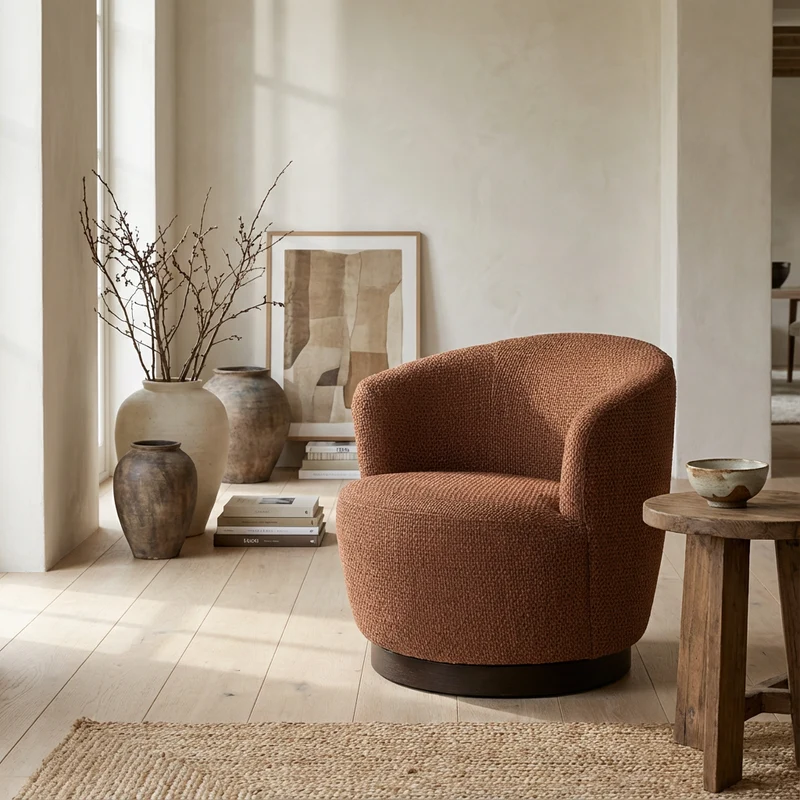 Clubsessel Nathan drehbar Terracotta