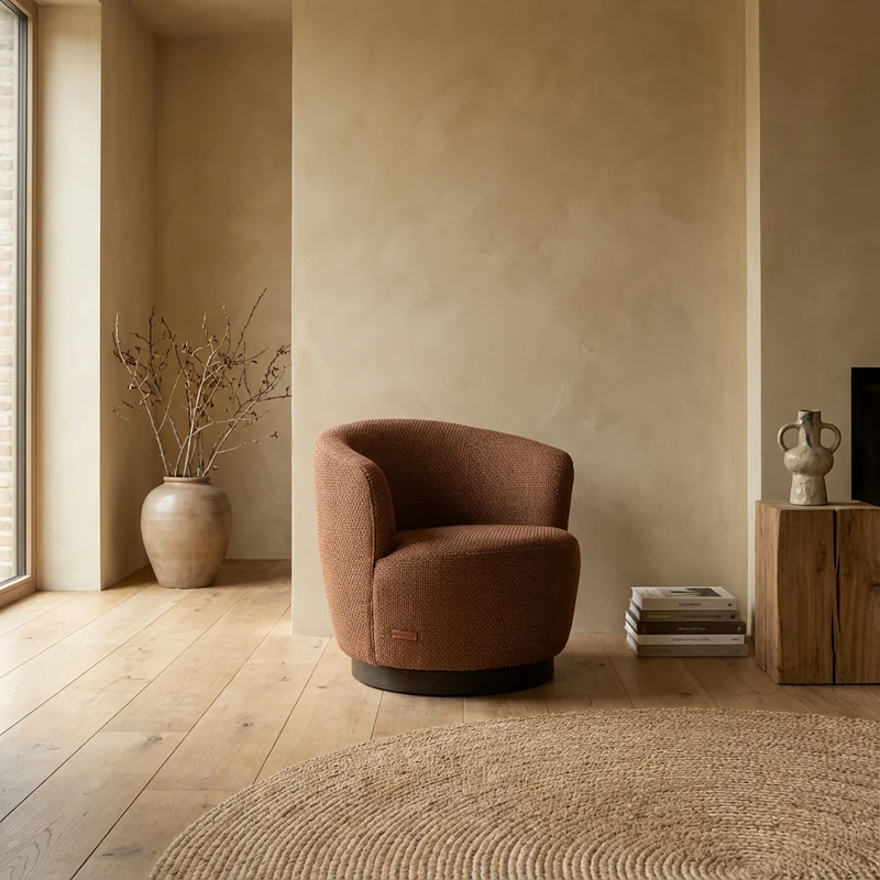 Clubsessel Nathan drehbar Terracotta