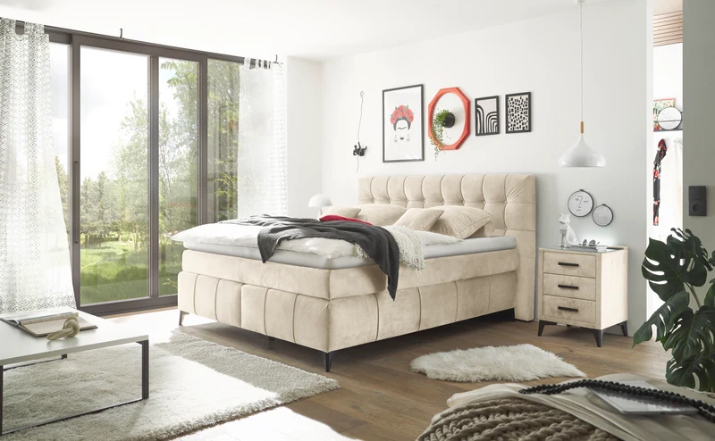 Boxspringbett Bett + Topper + 180x200cm +Neu auf Lager