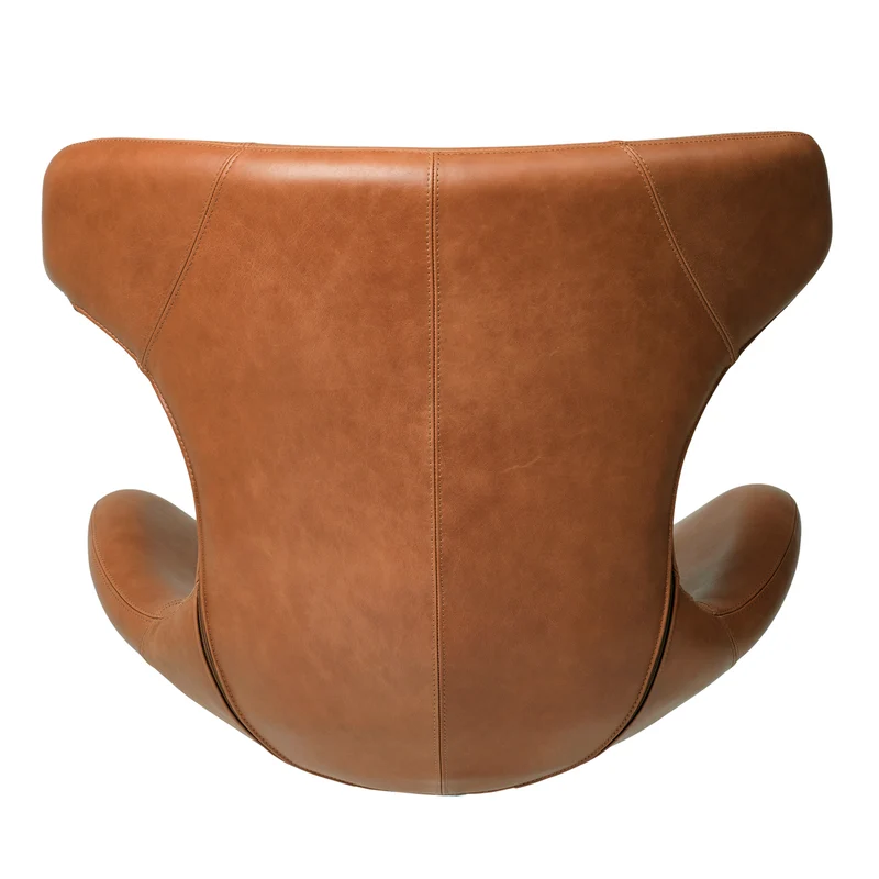 Kato Loungesessel Leder m. schwarzen Drehsockel