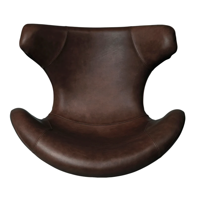 Kato Loungesessel Leder m. schwarzen Drehsockel