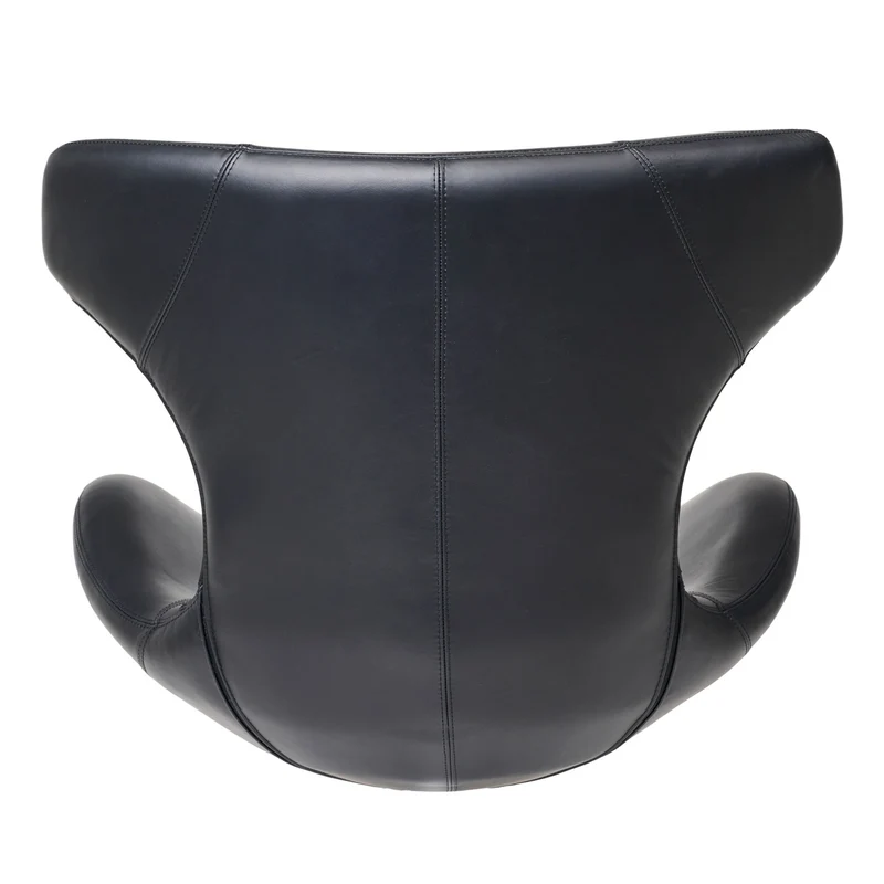 Kato Loungesessel Leder m. schwarzen Drehsockel