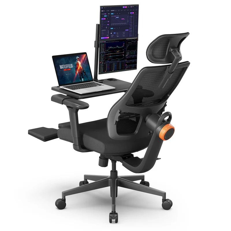 Magic H-BP Ergonomic Office Chair with Laptop Table-Black
