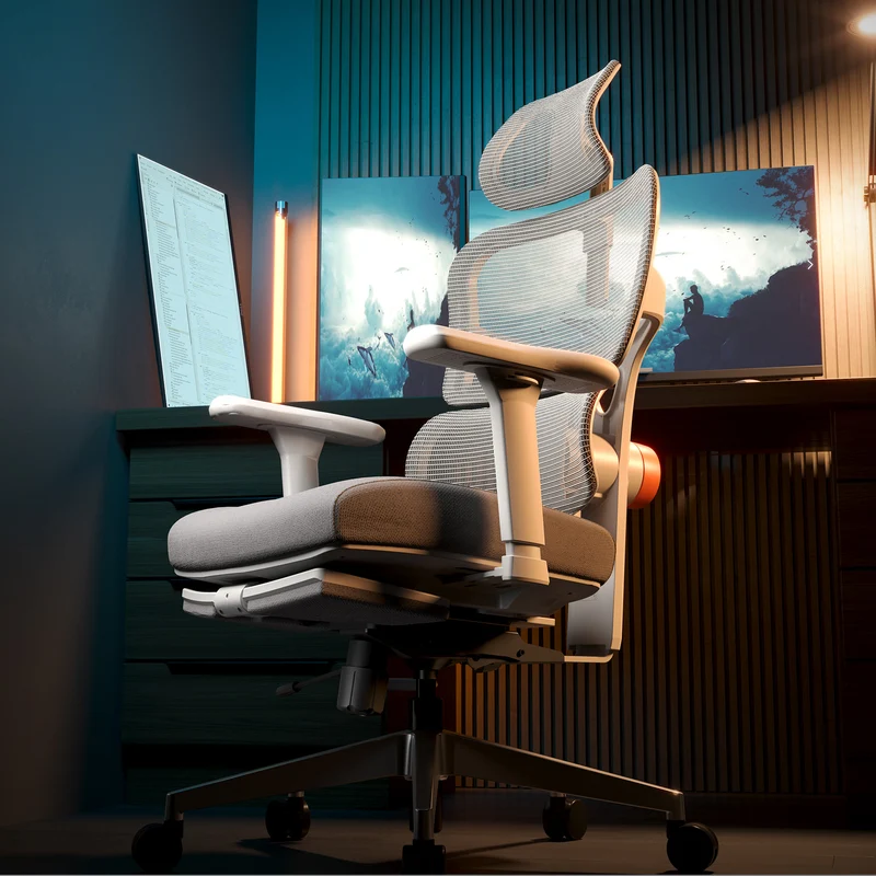 NT002 Ergonomic Home Office Chair with Auto-Following Lumbar Support & Footrest