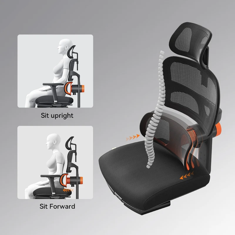 NEWTRAL NT002 Ergonomic Office Chair with Laptop Table-Black