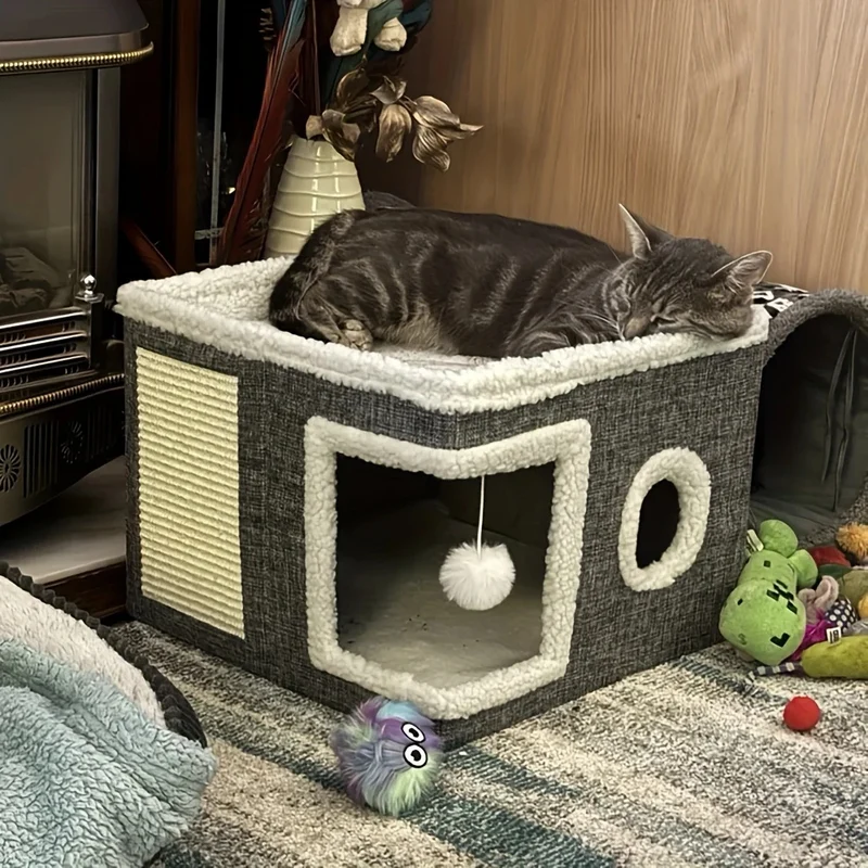 Mehrstöckiges Katzenhaus™ | Kuscheliges Mehrstöckiges Katzenparadies