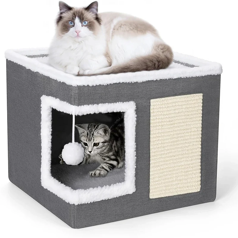 Mehrstöckiges Katzenhaus™ | Kuscheliges Mehrstöckiges Katzenparadies