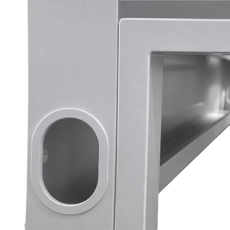 Schreibtisch mit 4 Schubladen und Orgaleiste – Gestell Weißaluminium