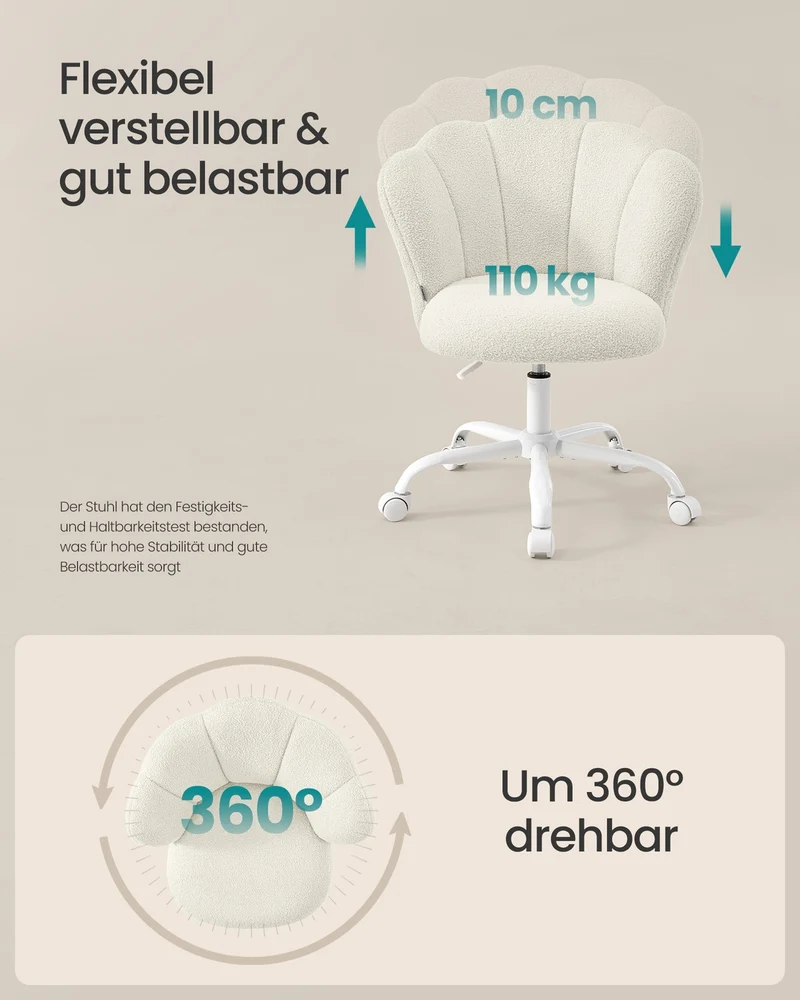 Ergonomischer Bürostuhl – höhenverstellbar – drehbar – bis 110 kg