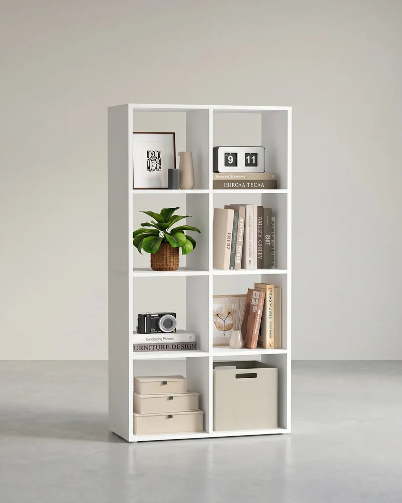 Offenes Bücherregal Mit 4 Ebenen - Freistehendes Regal Für Bücher Und Deko - Modernes Design