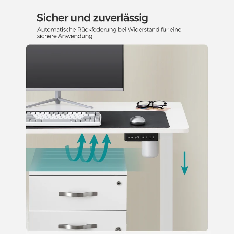 Elektrisch verstellbarer Schreibtisch - Stehpult - Mit Rollen - Ergonomisch