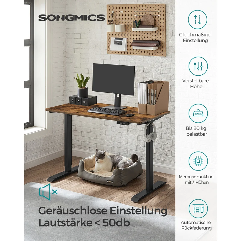 Elektrisch verstellbarer Schreibtisch - Stehpult - Mit Rollen - Ergonomisch