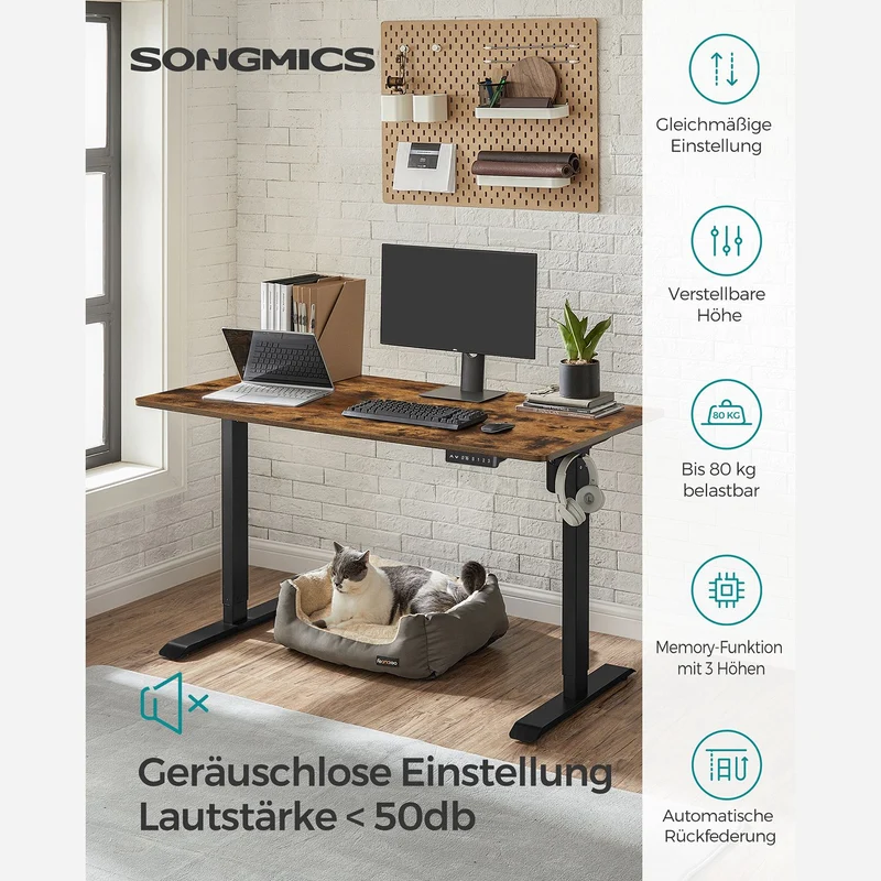 Elektrisch verstellbarer Schreibtisch - Stehpult - Mit Rollen - Ergonomisch