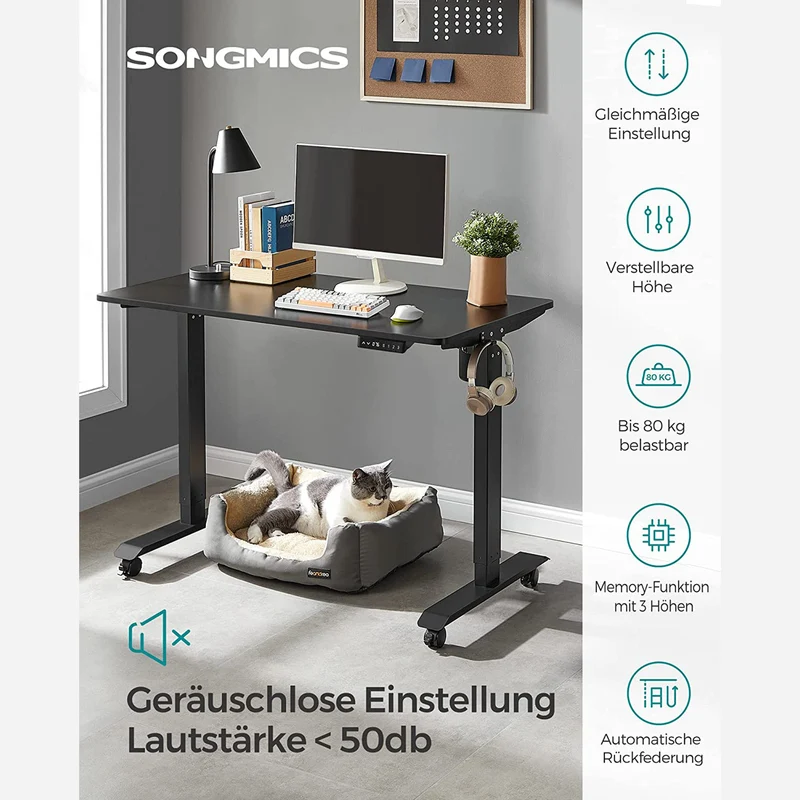 Elektrisch verstellbarer Schreibtisch - Stehpult - Mit Rollen - Ergonomisch