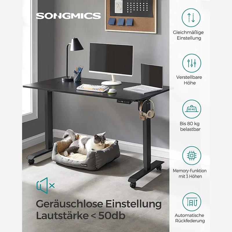 Elektrisch verstellbarer Schreibtisch - Stehpult - Mit Rollen - Ergonomisch