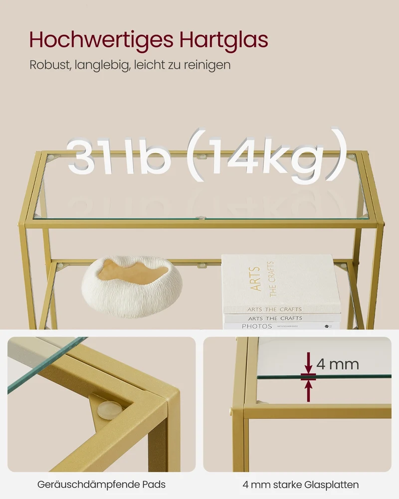 Bücherregal – 6 Böden – Gehärtetes Glas