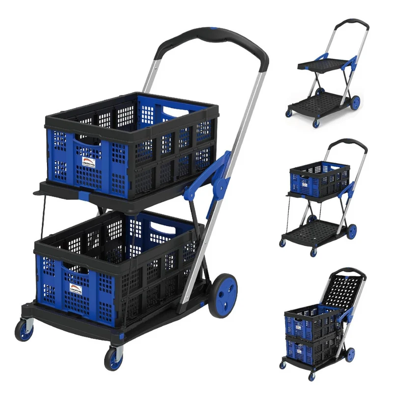 Einkaufswagen mit 2 Lagerkisten ™ |Kompakter Einkaufswagen mit Herz