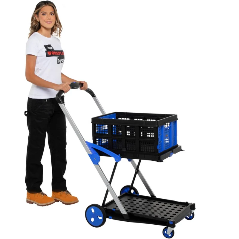 Einkaufswagen mit 2 Lagerkisten ™ |Kompakter Einkaufswagen mit Herz