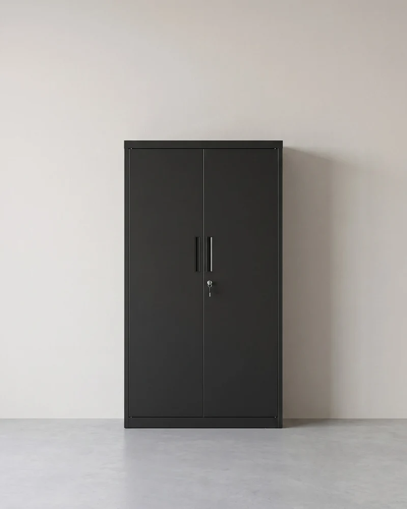 Abschließbarer Aktenschrank - 3 Verstellbare Böden - Büroschrank Aus Stahl