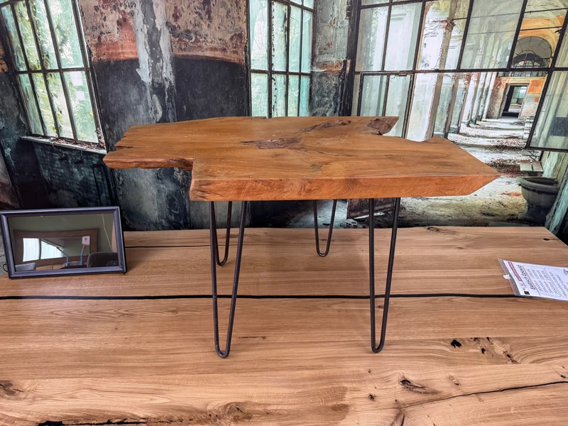 Couchtisch Tisch Beistelltisch +Teak +Vollmassiv +Metallgestell +Einzelstück