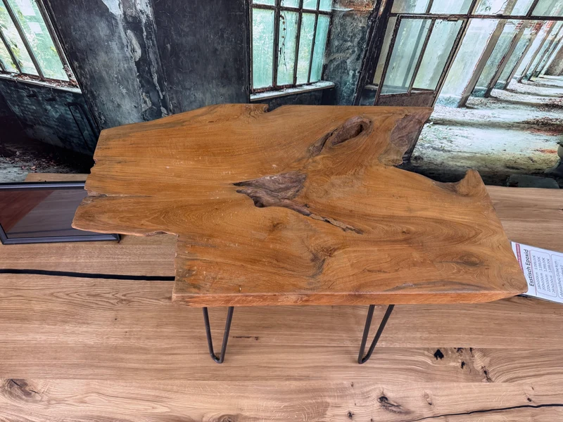 Couchtisch Tisch Beistelltisch +Teak +Vollmassiv +Metallgestell +Einzelstück