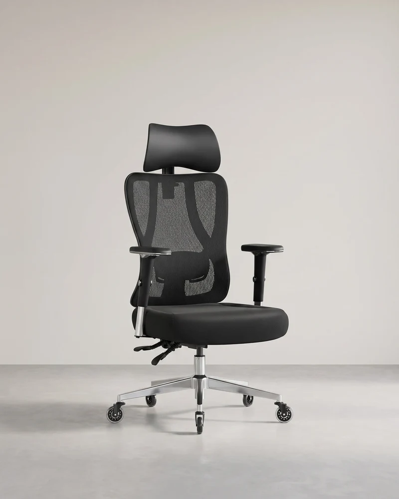 Bürostuhl - Ergonomisch - Verstellbare Lendenstütze Und Kopfstütze - Bis 150 kg