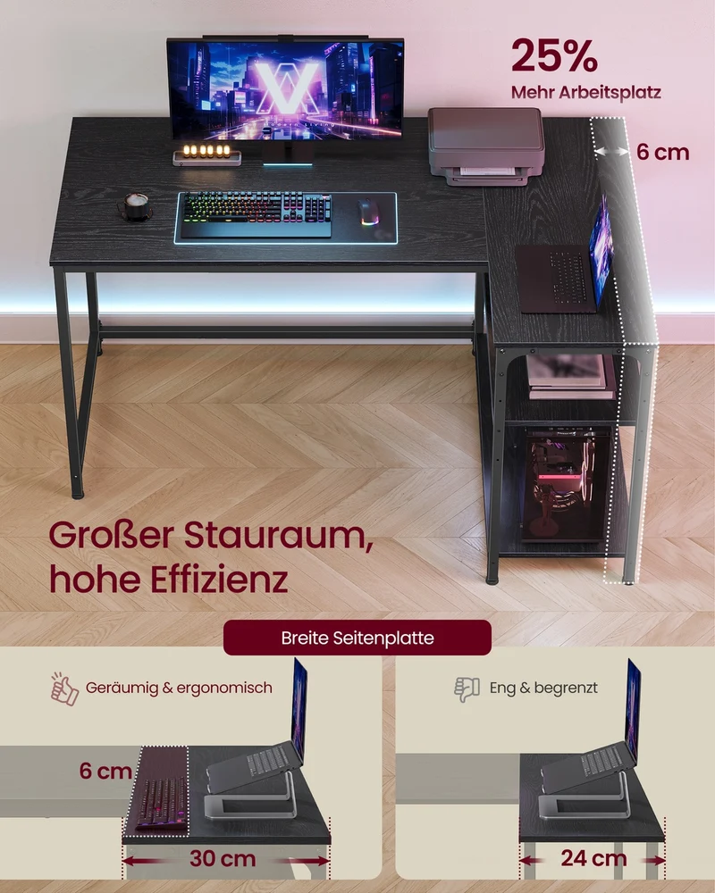 Eckschreibtisch In L-Form - Verstellbar - Für Homeoffice