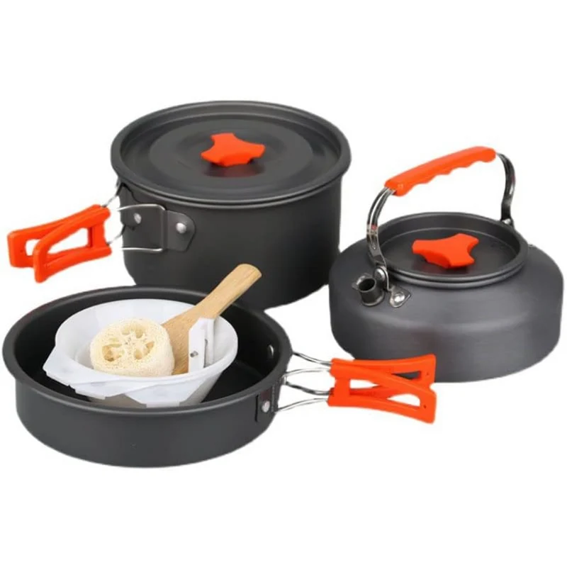 Camping Kochgeschirr Wasserkocher Set ™ | Abenteuerliches Camping Kochset