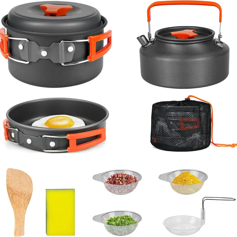Camping Kochgeschirr Wasserkocher Set ™ | Abenteuerliches Camping Kochset