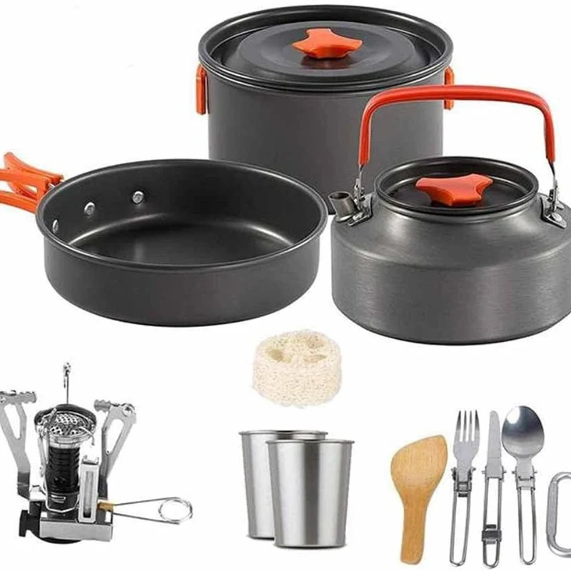 Camping Kochgeschirr Wasserkocher Set ™ | Abenteuerliches Camping Kochset