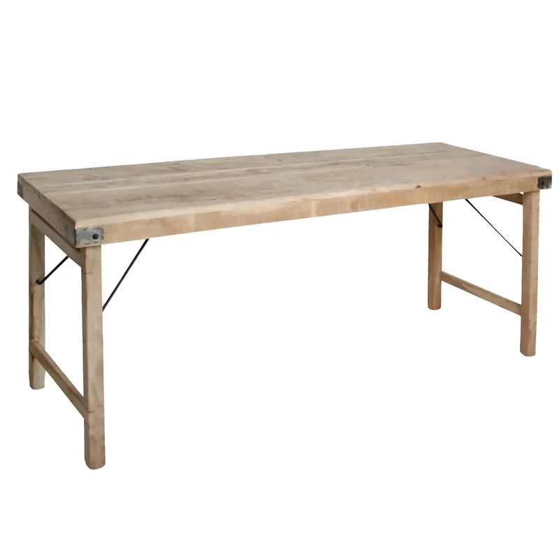 Schmaler Klapptisch mit Limewash-Finish aus recyceltem Altholz