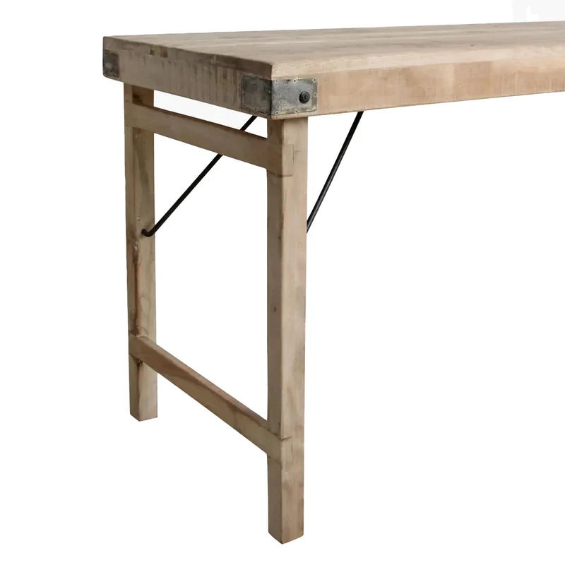 Schmaler Klapptisch mit Limewash-Finish aus recyceltem Altholz