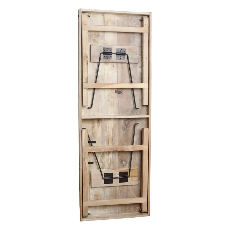 Schmaler Klapptisch mit Limewash-Finish aus recyceltem Altholz