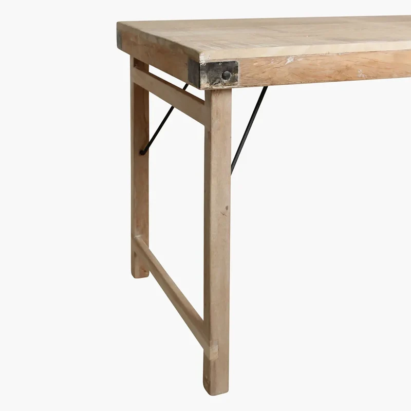 Klappbarer Esstisch Altholz mit Limewash-Finish