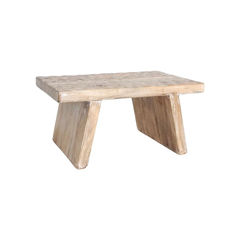 Rustikaler Mangoholz-Blumentisch/Hocker